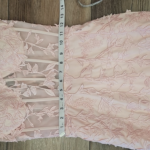 Elegant, Pink, Lace, Dress, Strapless, Mini, Dance, Summer, Prom, Vegas, Flower - Picture 2 of 9